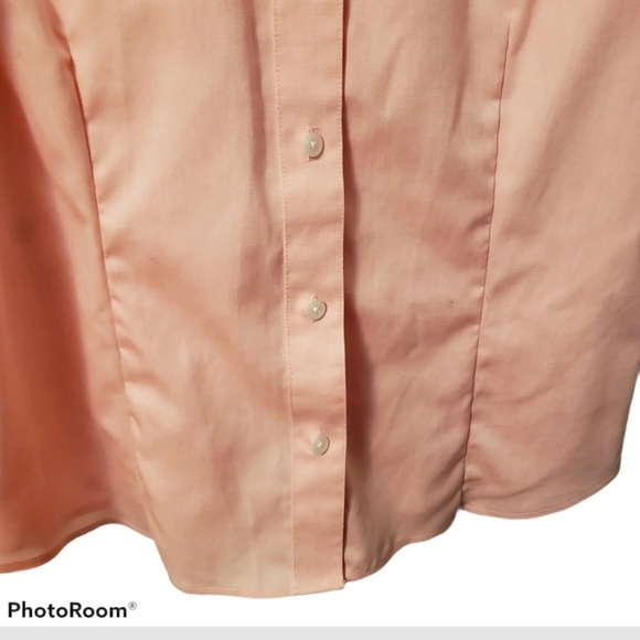 Jones New York ladies peach colored medium button up dress shirt. 383 - Picture 4 of 5